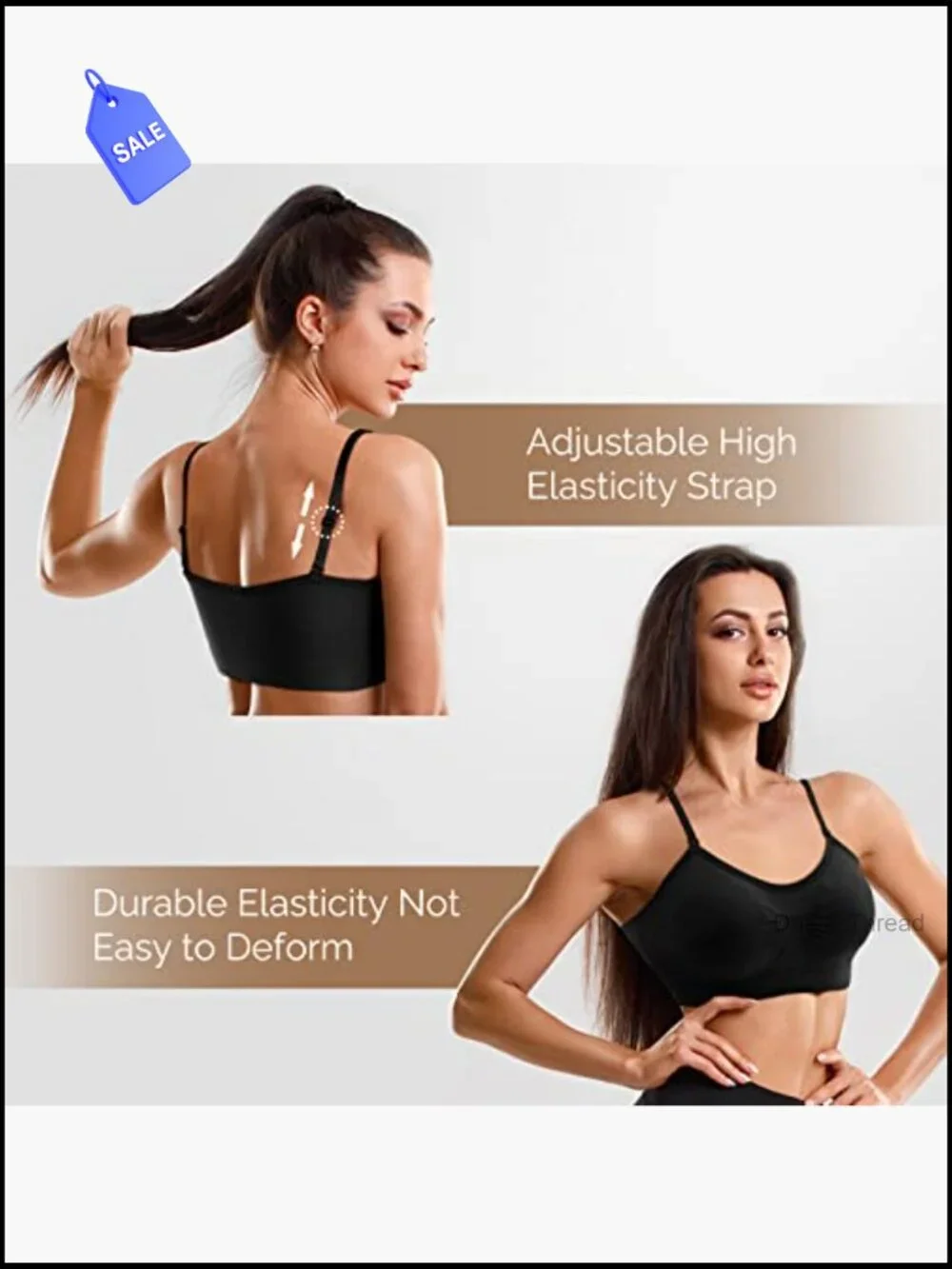 4 Pack Padded Bralette Cami Wireless Tank Top Adjustable Straps